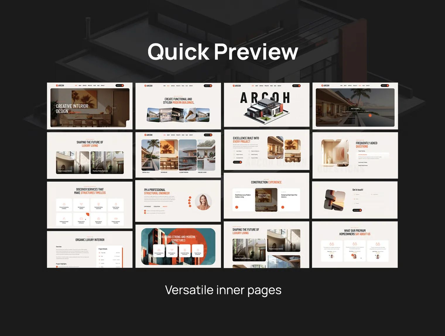 Arcoh - Construction, Architecture & Interior Template + AI Assistant Pack 4