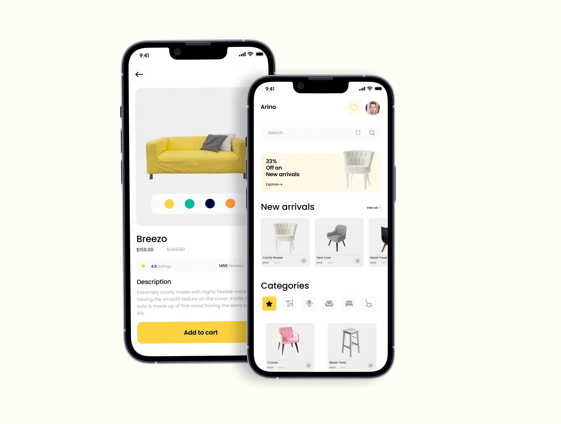 Arino - Furniture ecommerce App UI Kit 2