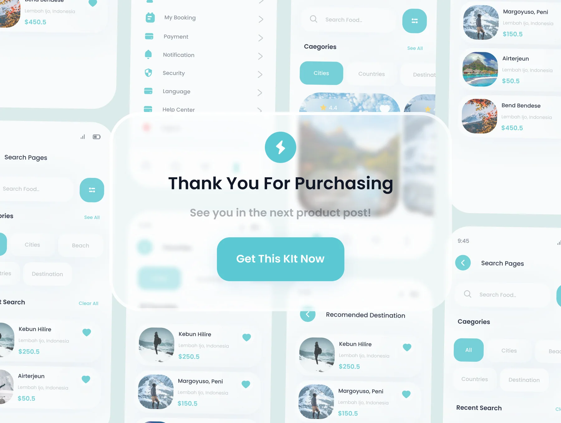 Arjuno Travel Tour App UI Kit 6