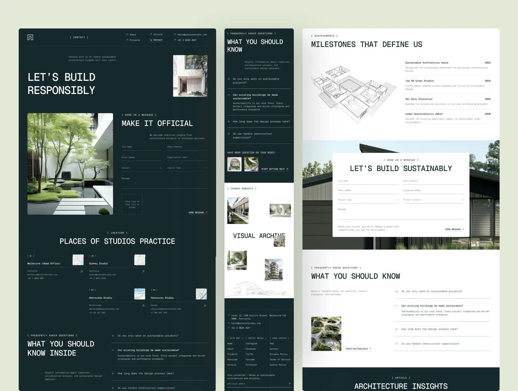 Arkaish - Sustainable Architecture Firm Website UI Figma Design 5