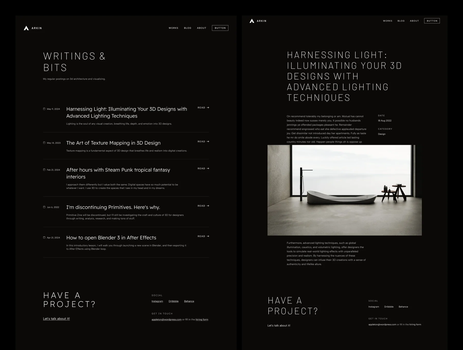 ARKIN — Portfolio Template
