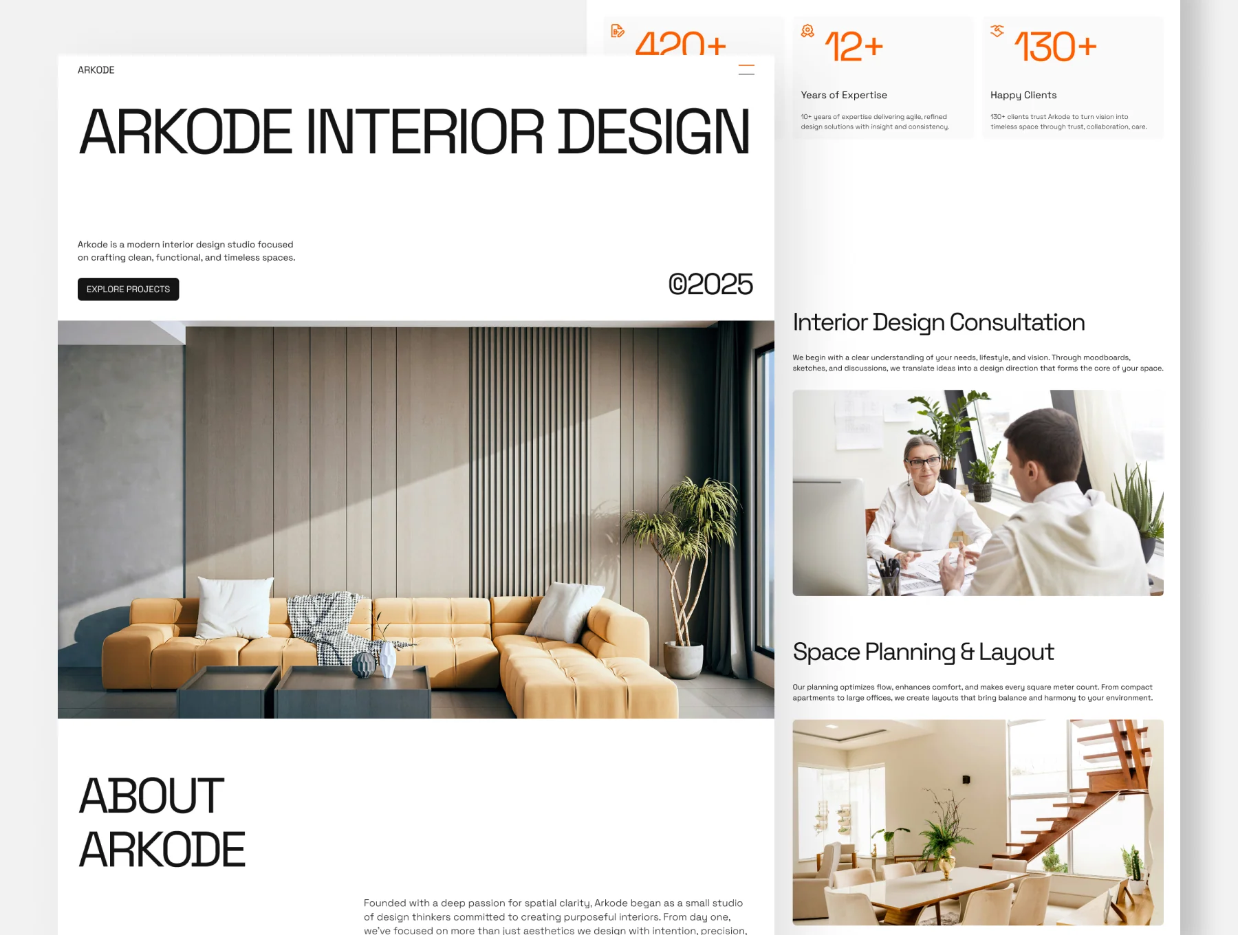 Arkode - Interior Design Agency Framer Template 2