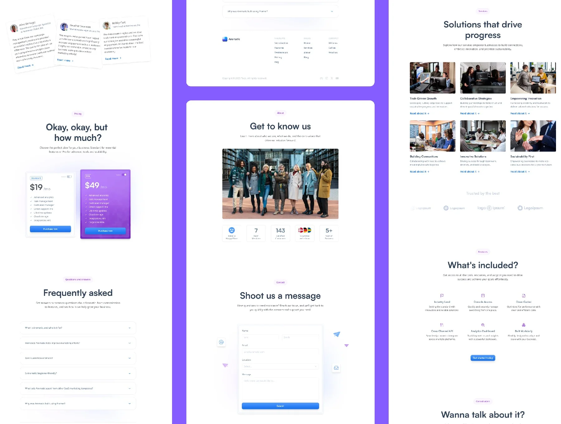 Aromatic — SaaS Marketing Startup Framer Template 2