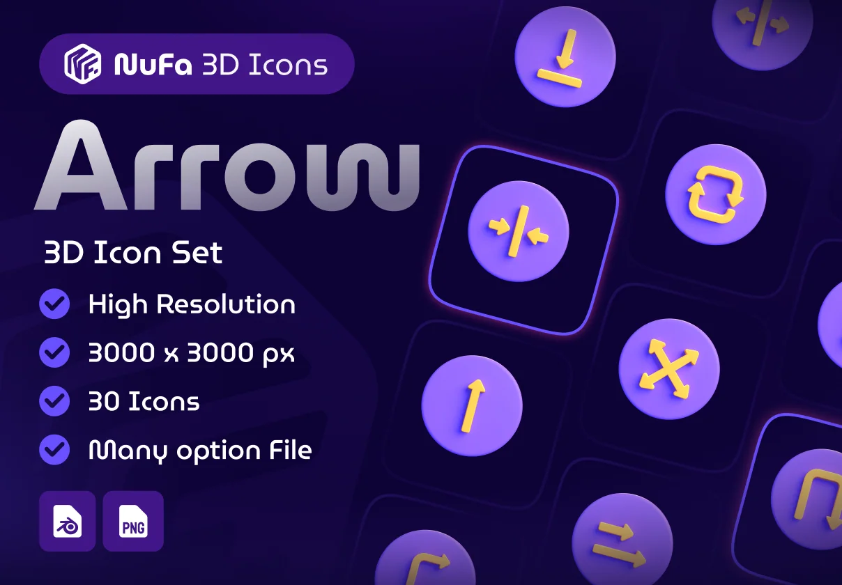 Arrow 3D Icon Set