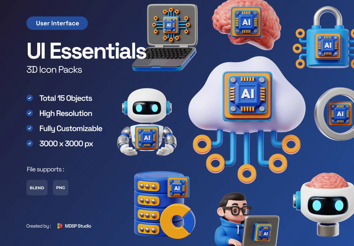 Artifical Intelligence 3D Icon