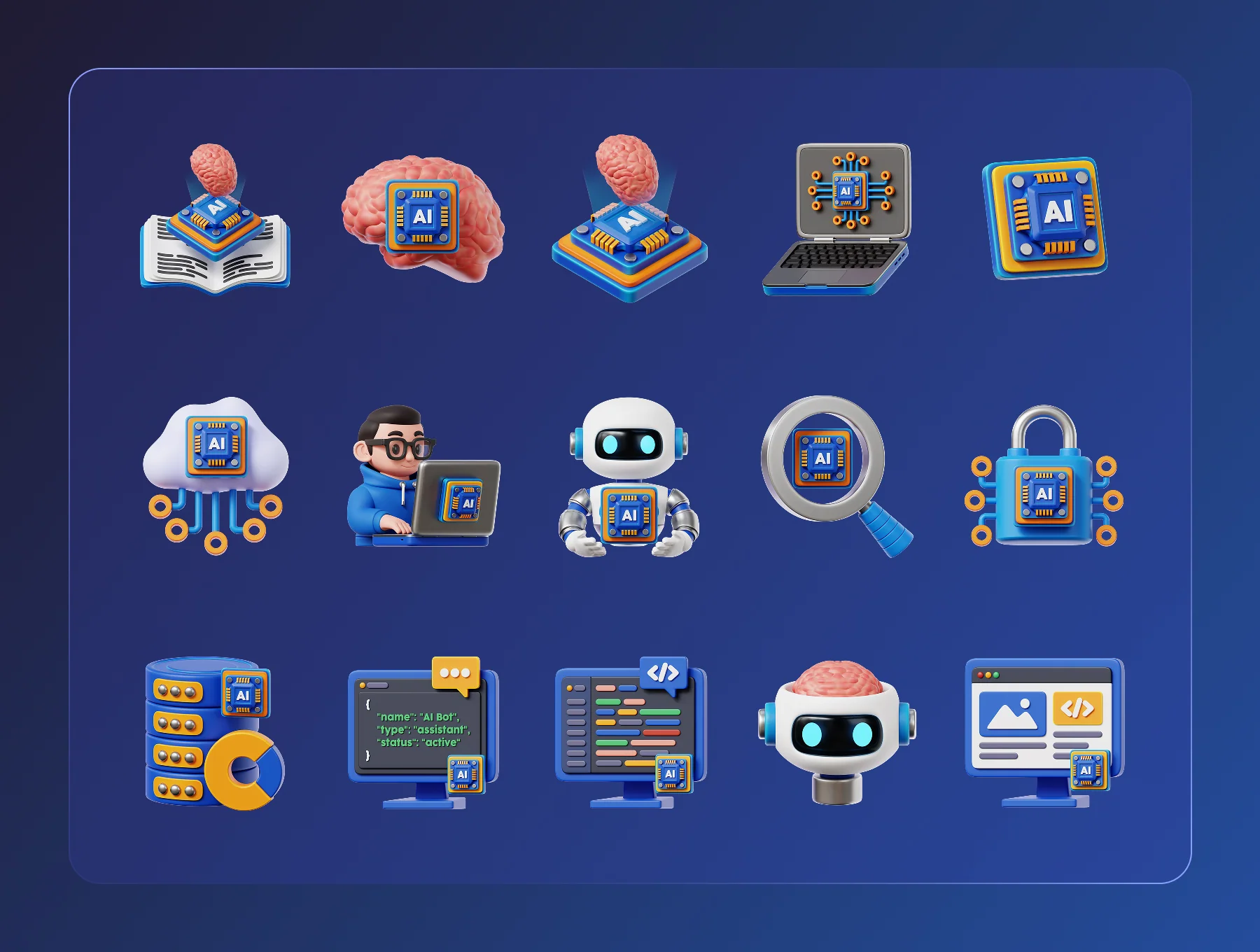 Artifical Intelligence 3D Icon 5