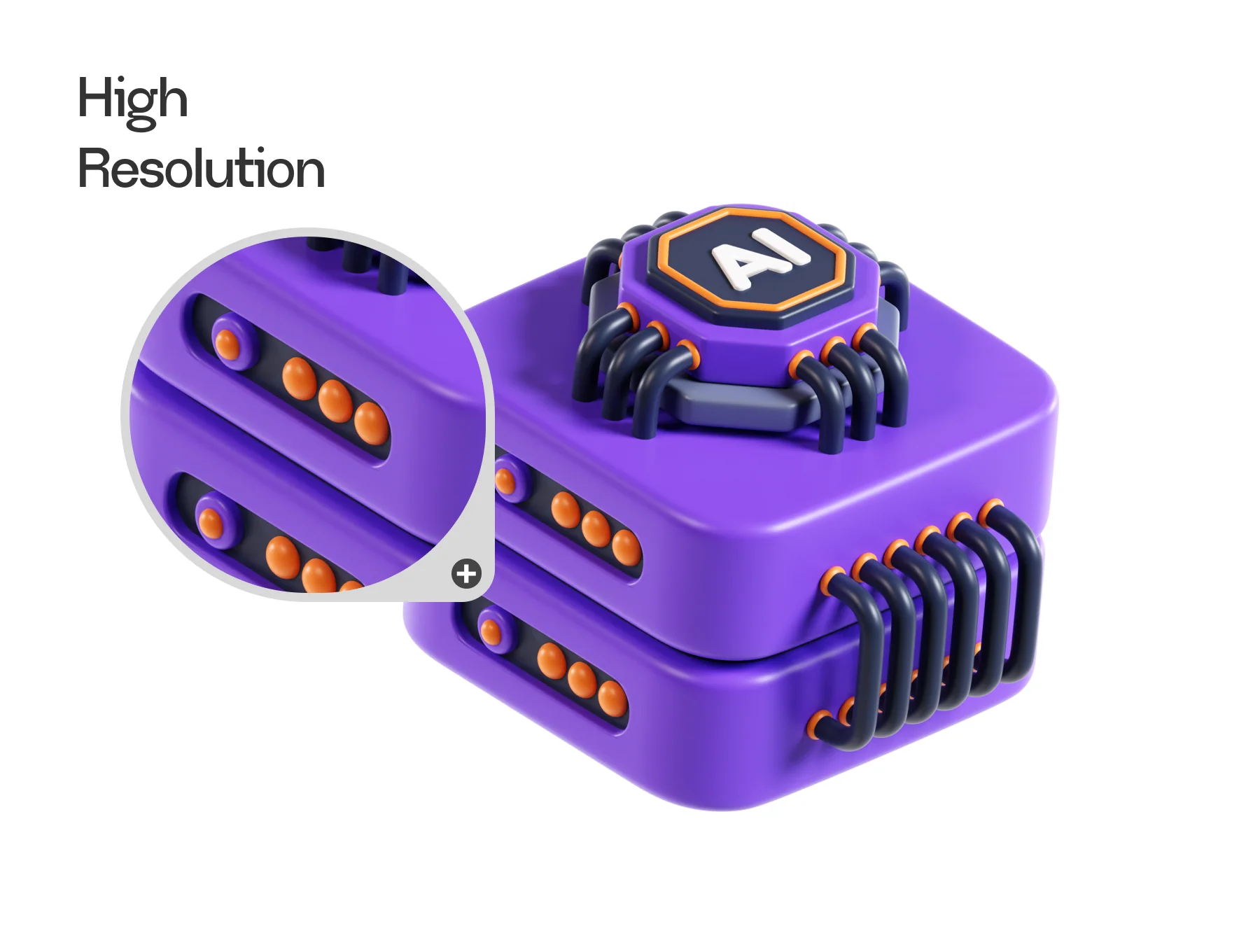 Artificial Inteligence 3D Icons 3