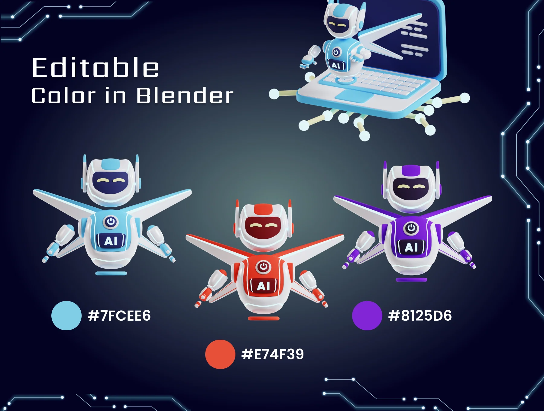 Artificial Intelligence 3D Icon Pack 3