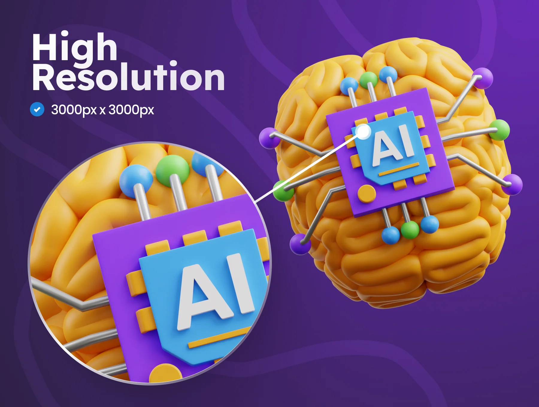Artificial Intelligence 3D Icons 3