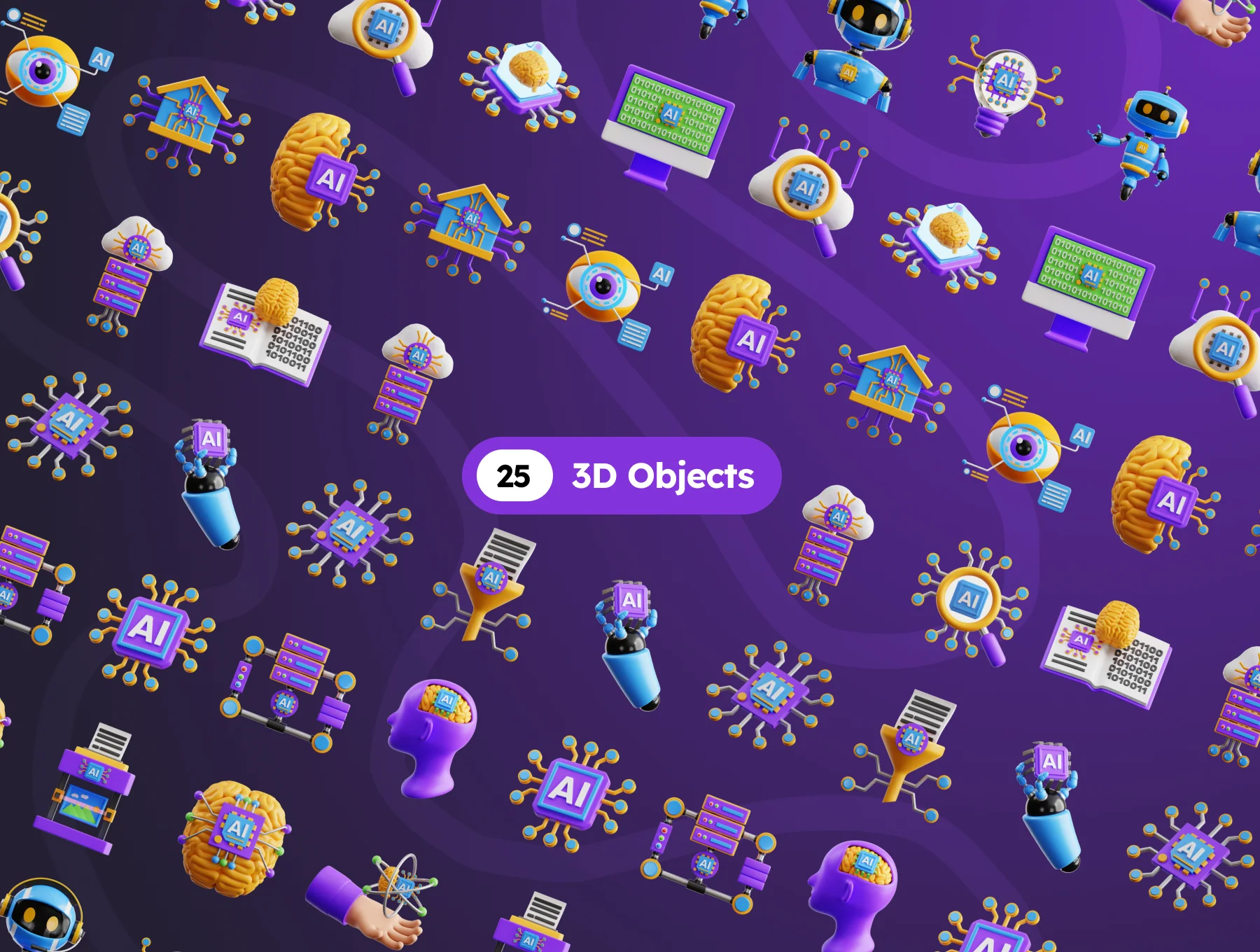 Artificial Intelligence 3D Icons 5