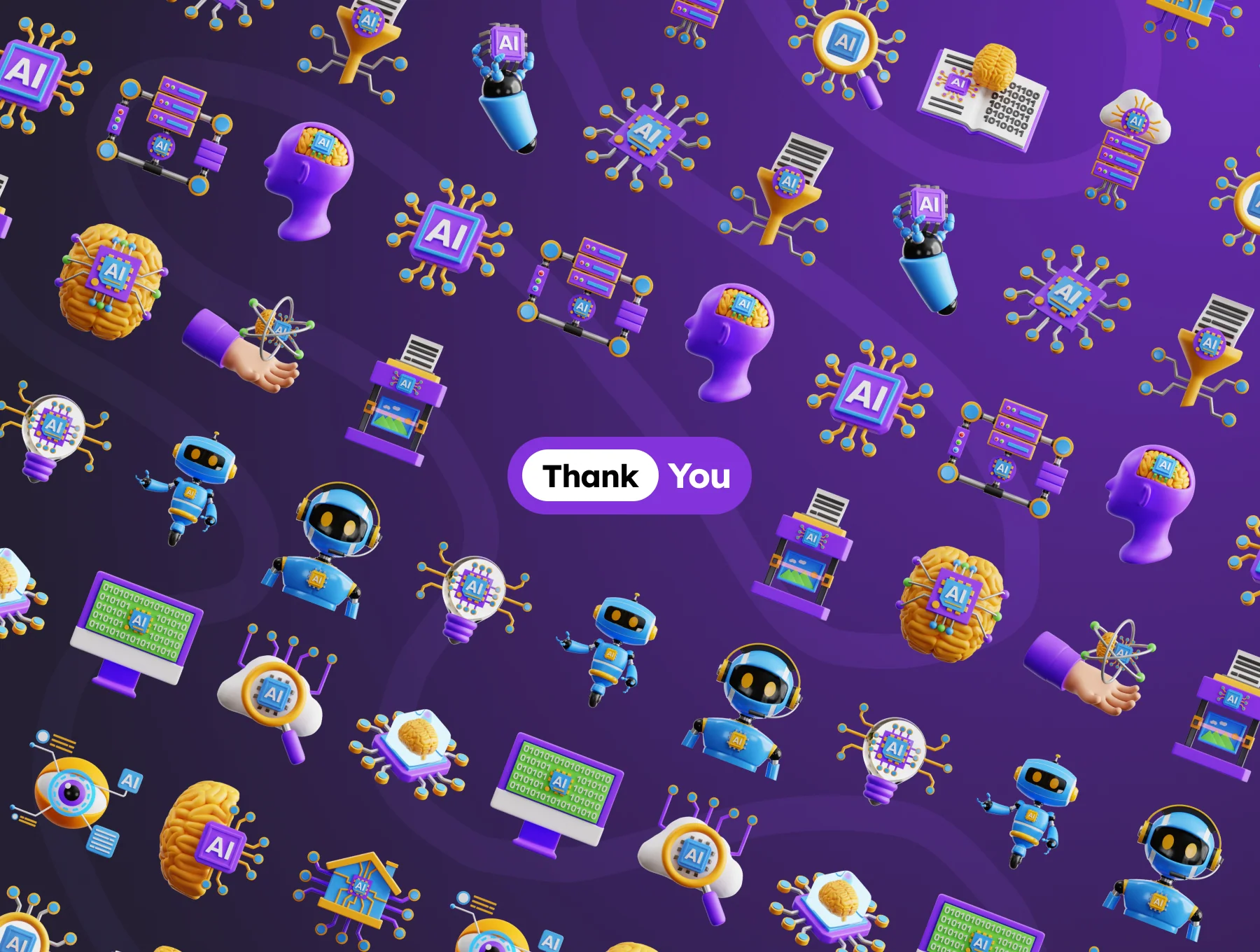 Artificial Intelligence 3D Icons 6