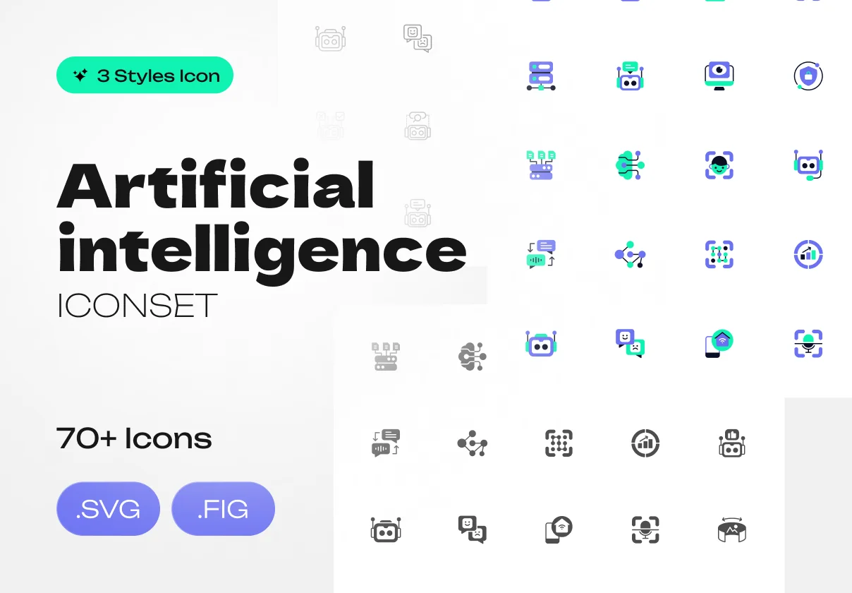 Artificial intelligence Icons Set