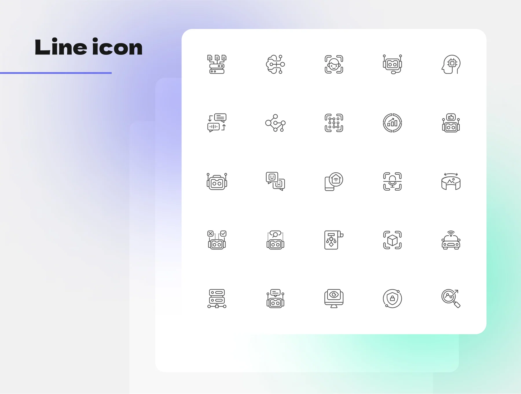 Artificial intelligence Icons Set 4