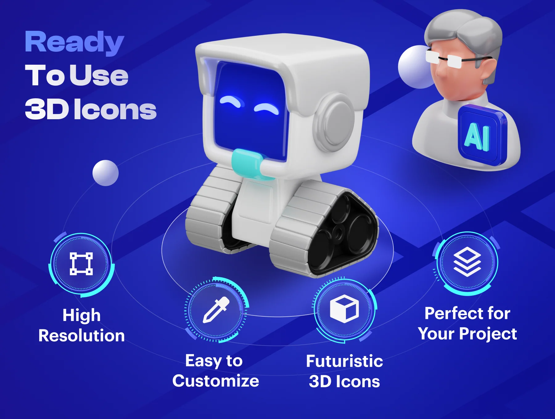 Artificially - Artificial Intelligence 3D Icon Set 3