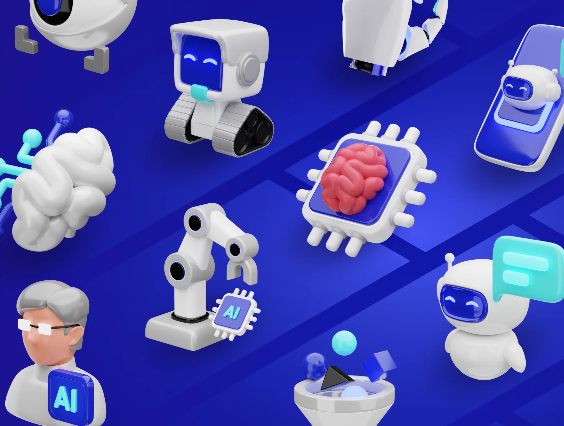 Artificially - Artificial Intelligence 3D Icon Set 7