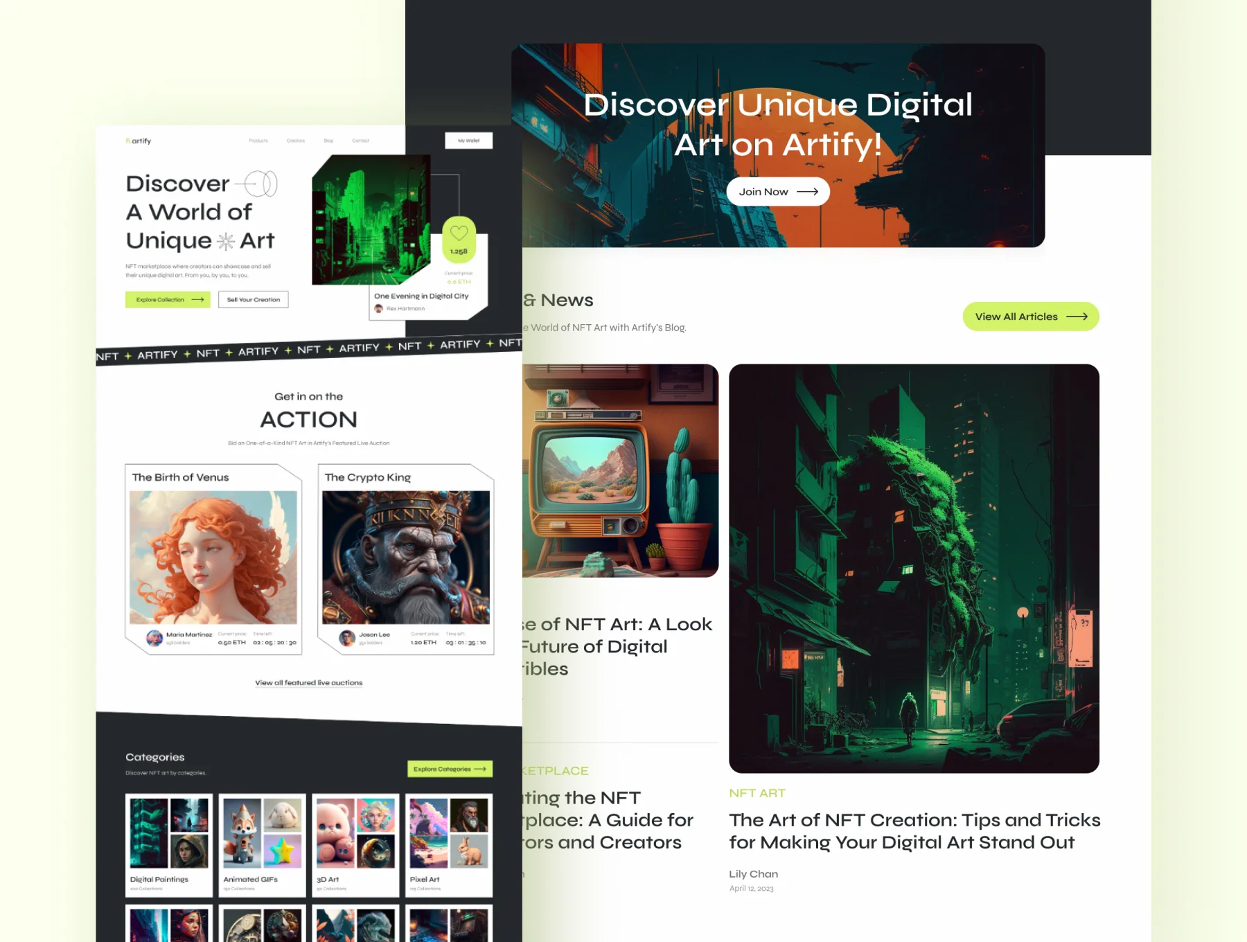 Artify – bright, clean nft marketplace 3
