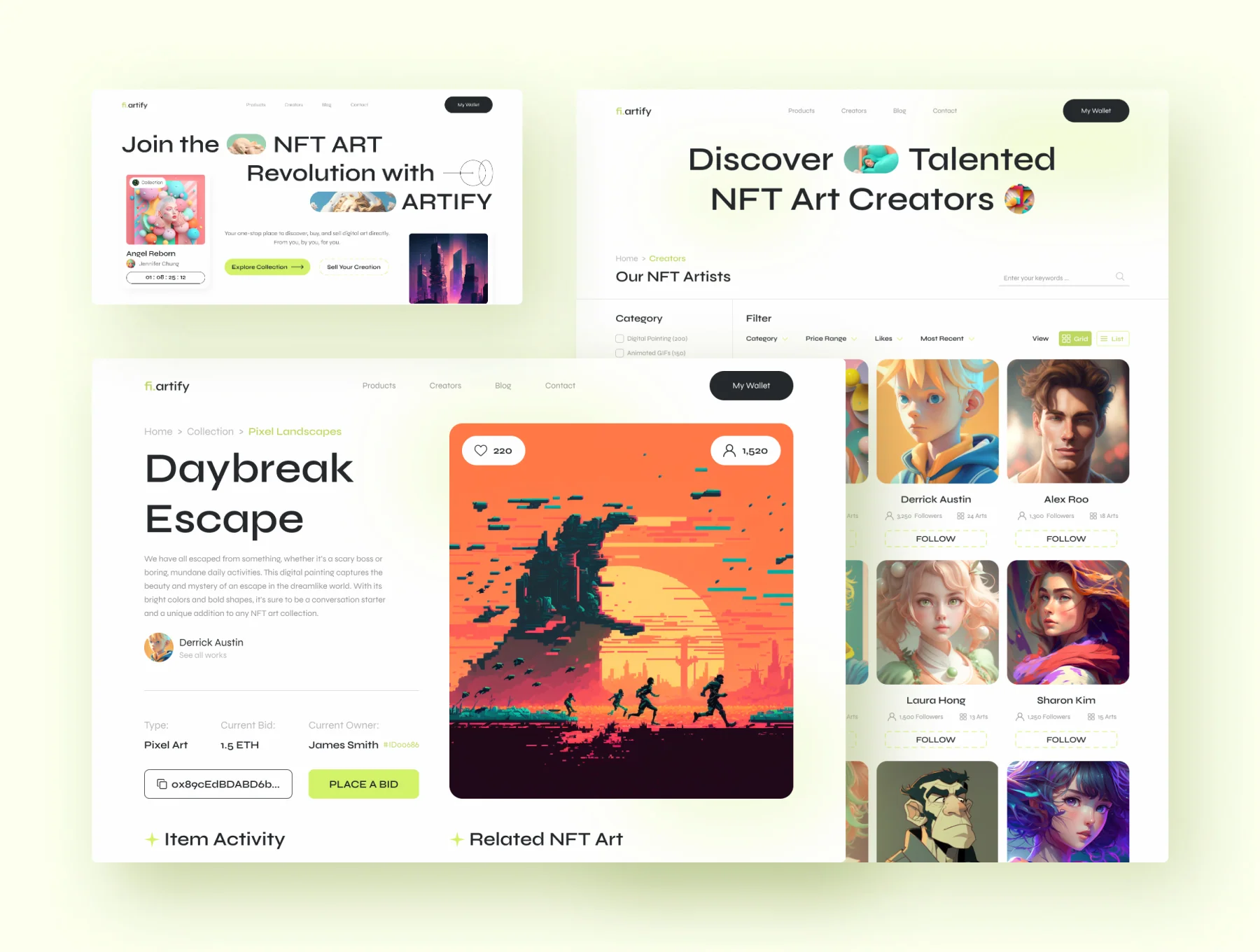 Artify – bright, clean nft marketplace 5