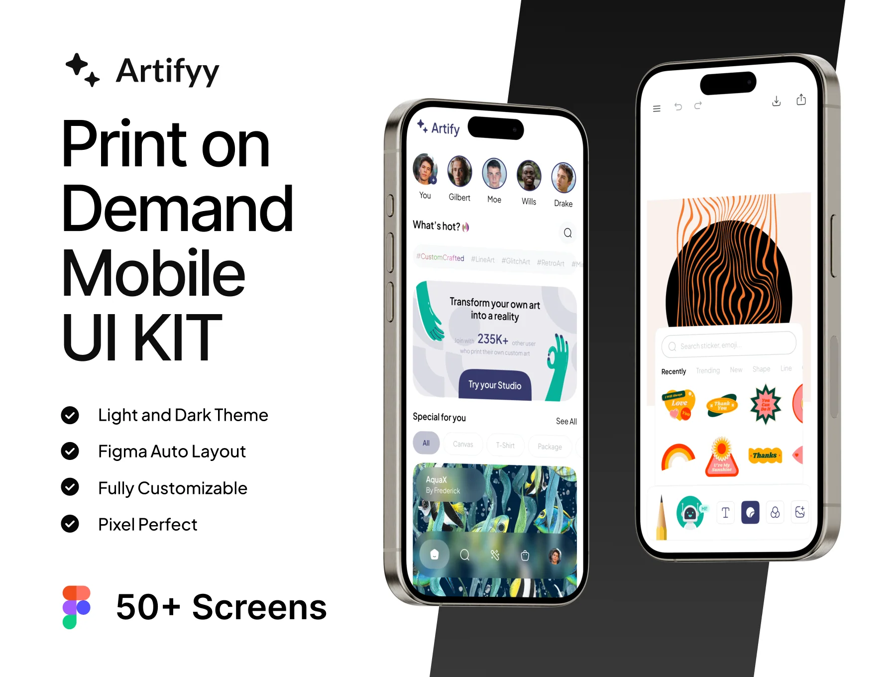 Artifyy - Print on
Demand
Mobile UI KIT