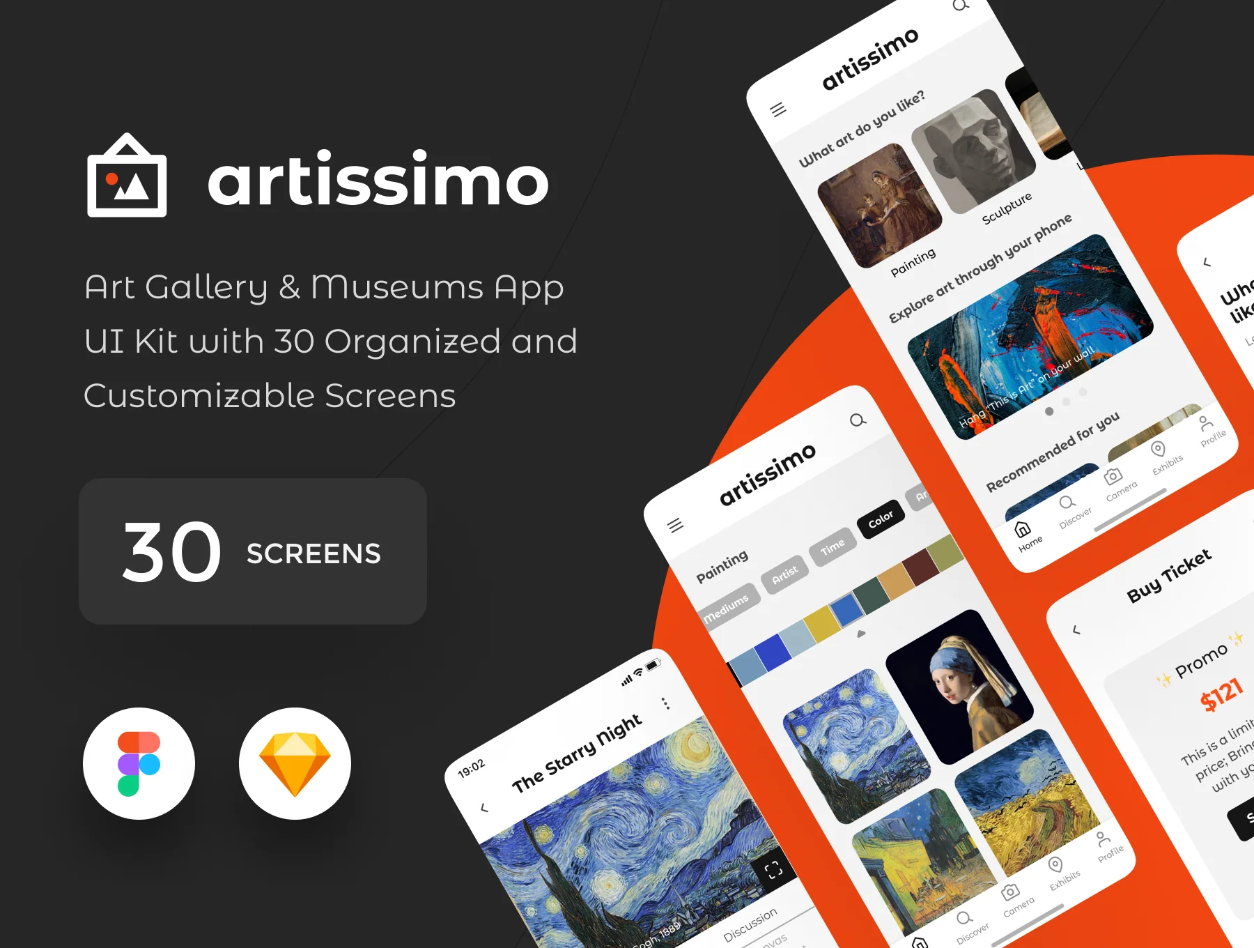 Artissimo Art & Museum App UI Kit