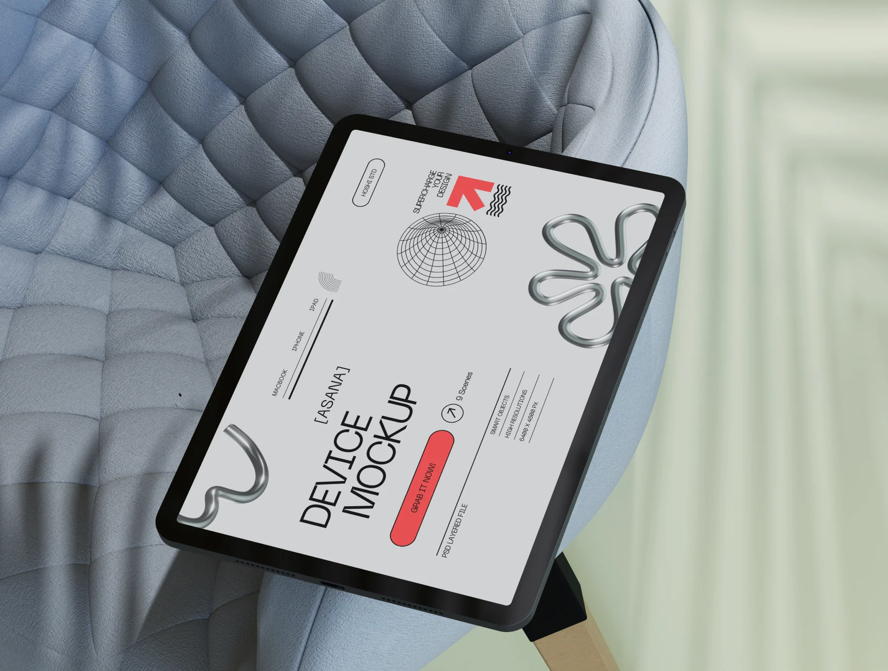 Asana - Device Mockup Chair Scene 3