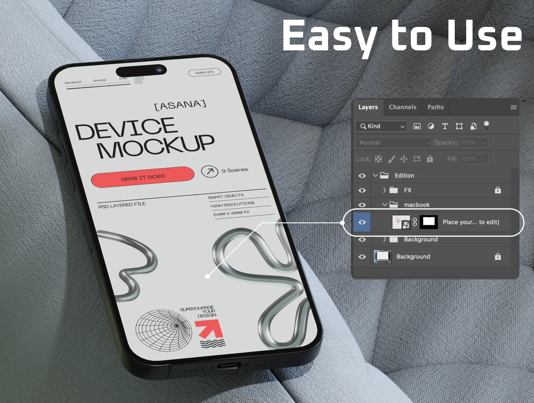 Asana - Device Mockup Chair Scene 5