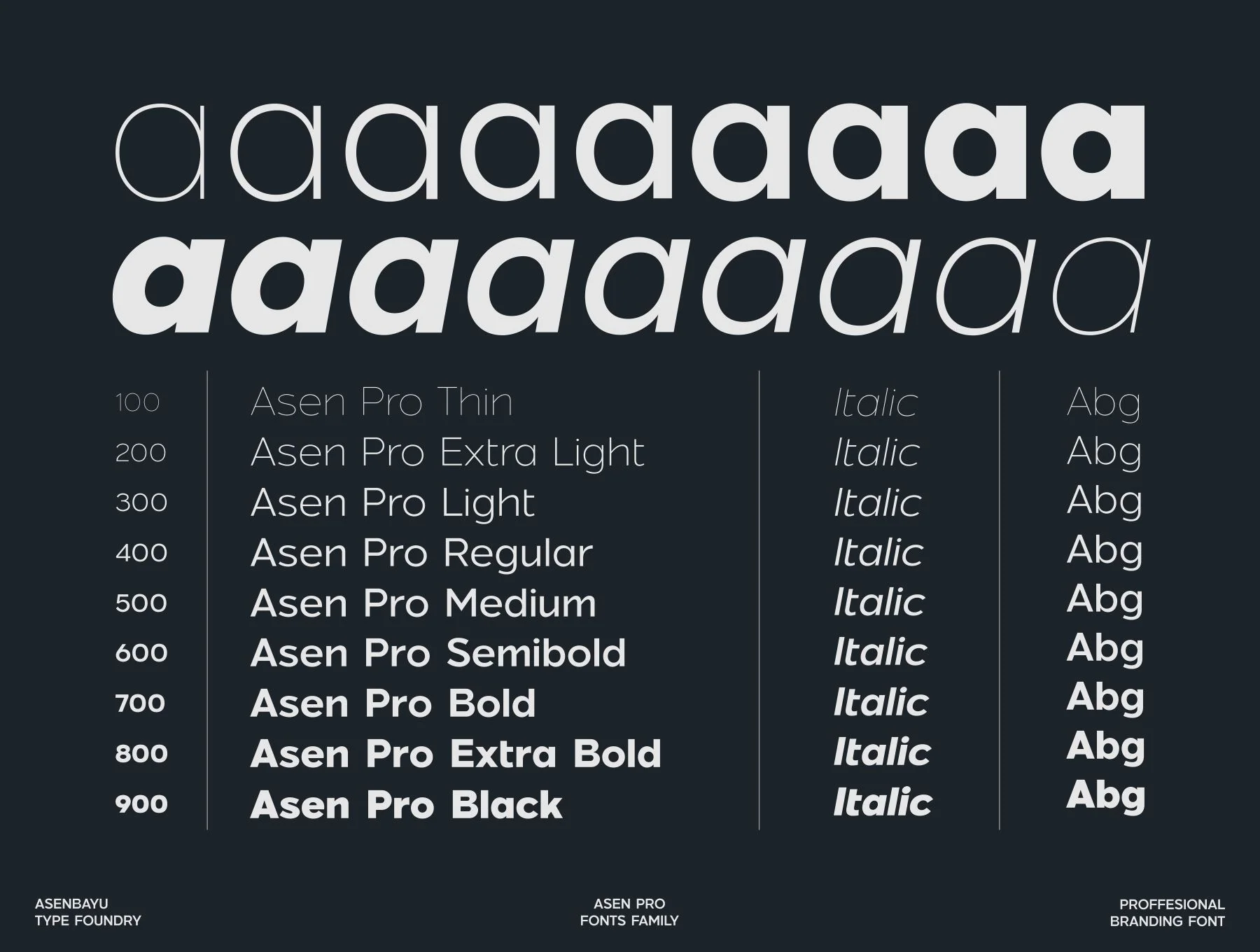 Asen Pro Fonts Family
