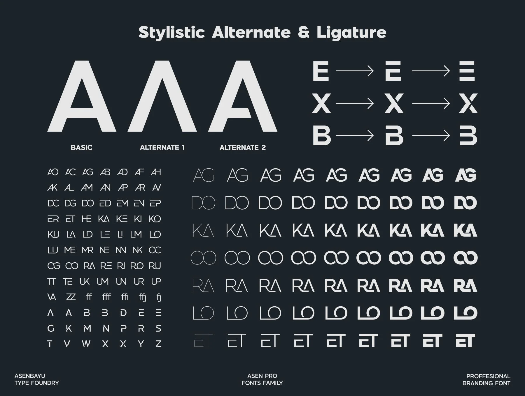 Asen Pro Fonts Family 5