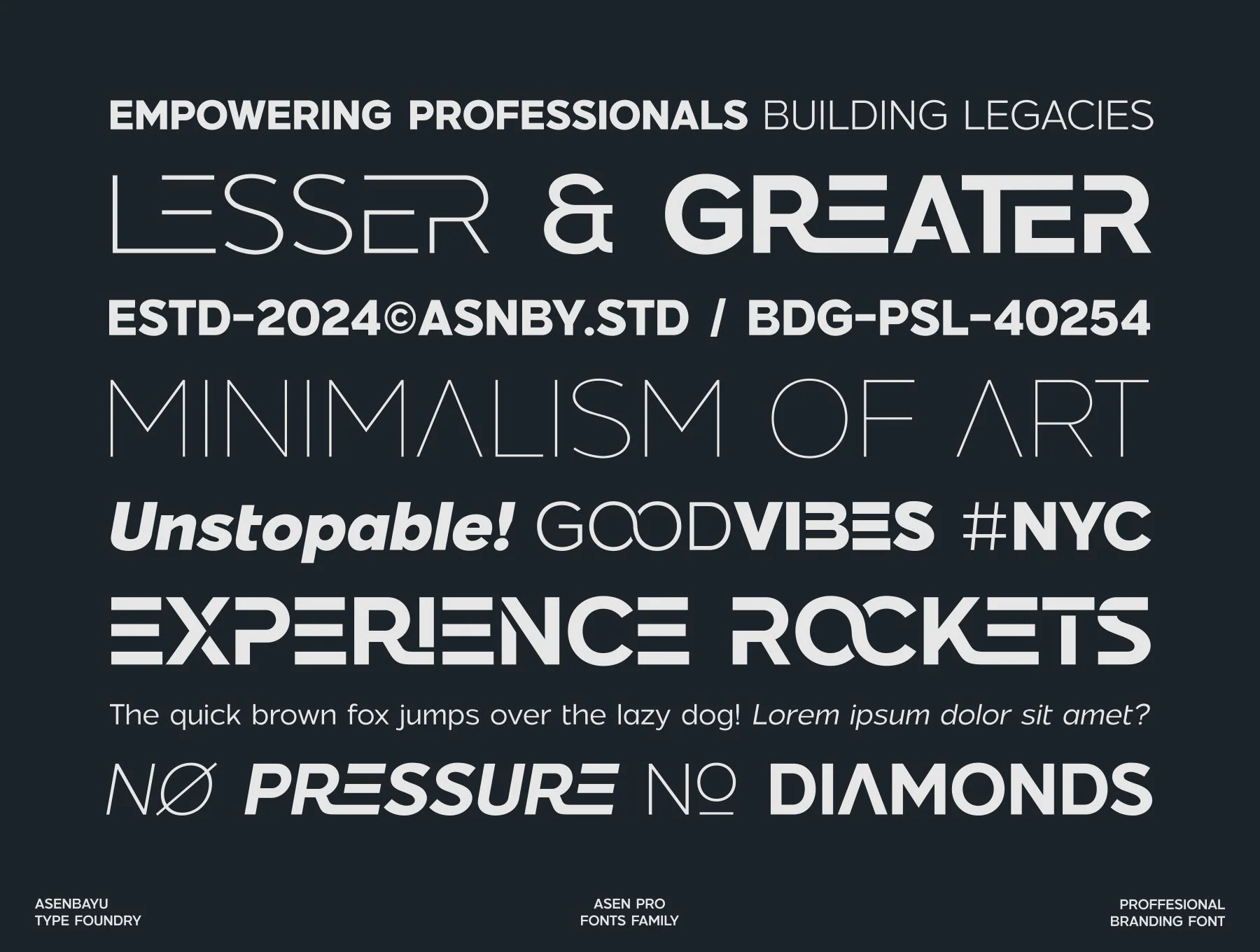 Asen Pro Fonts Family 6
