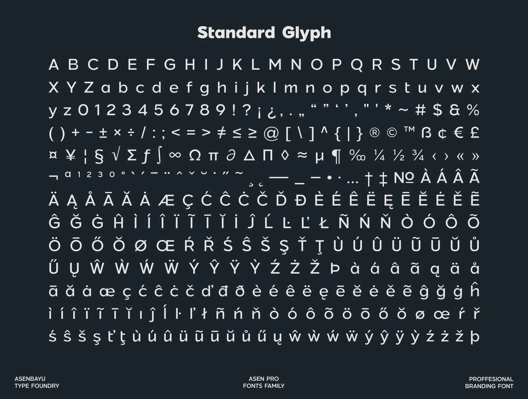 Asen Pro Fonts Family 8
