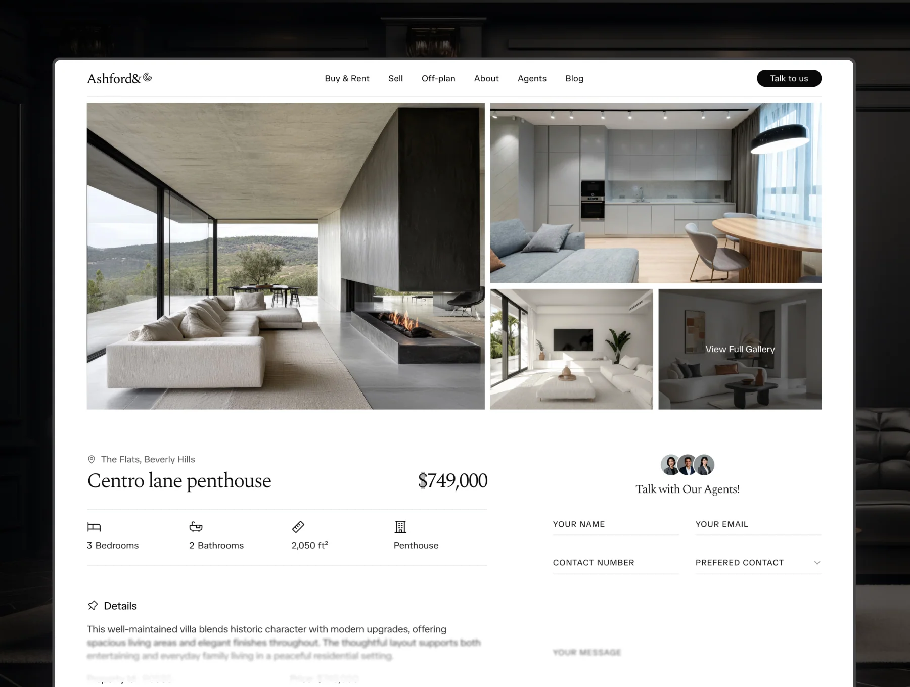 Ashford & Co — Luxury Real Estate Framer Template 3