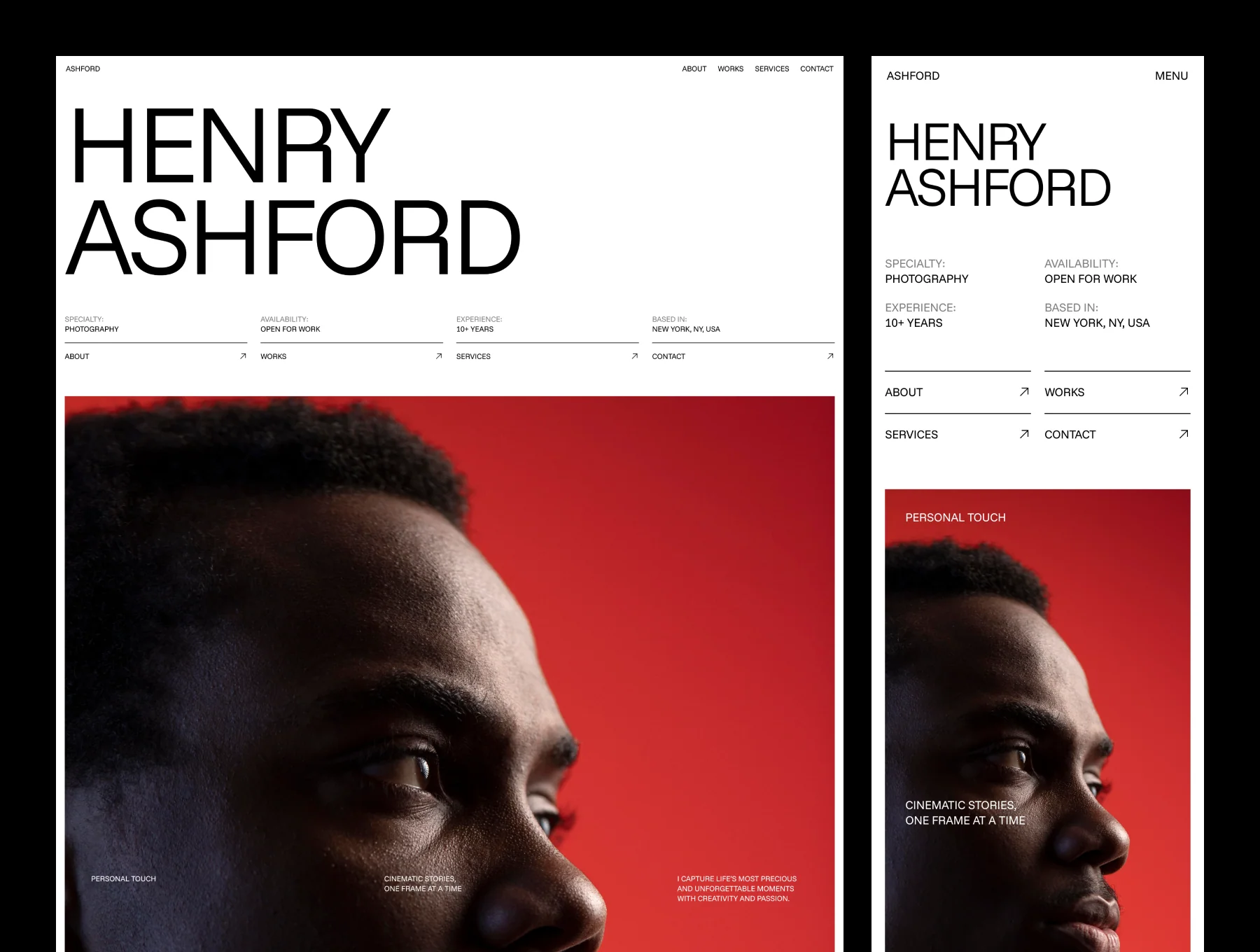 ASHFORD – Photographer Portfolio Website 3