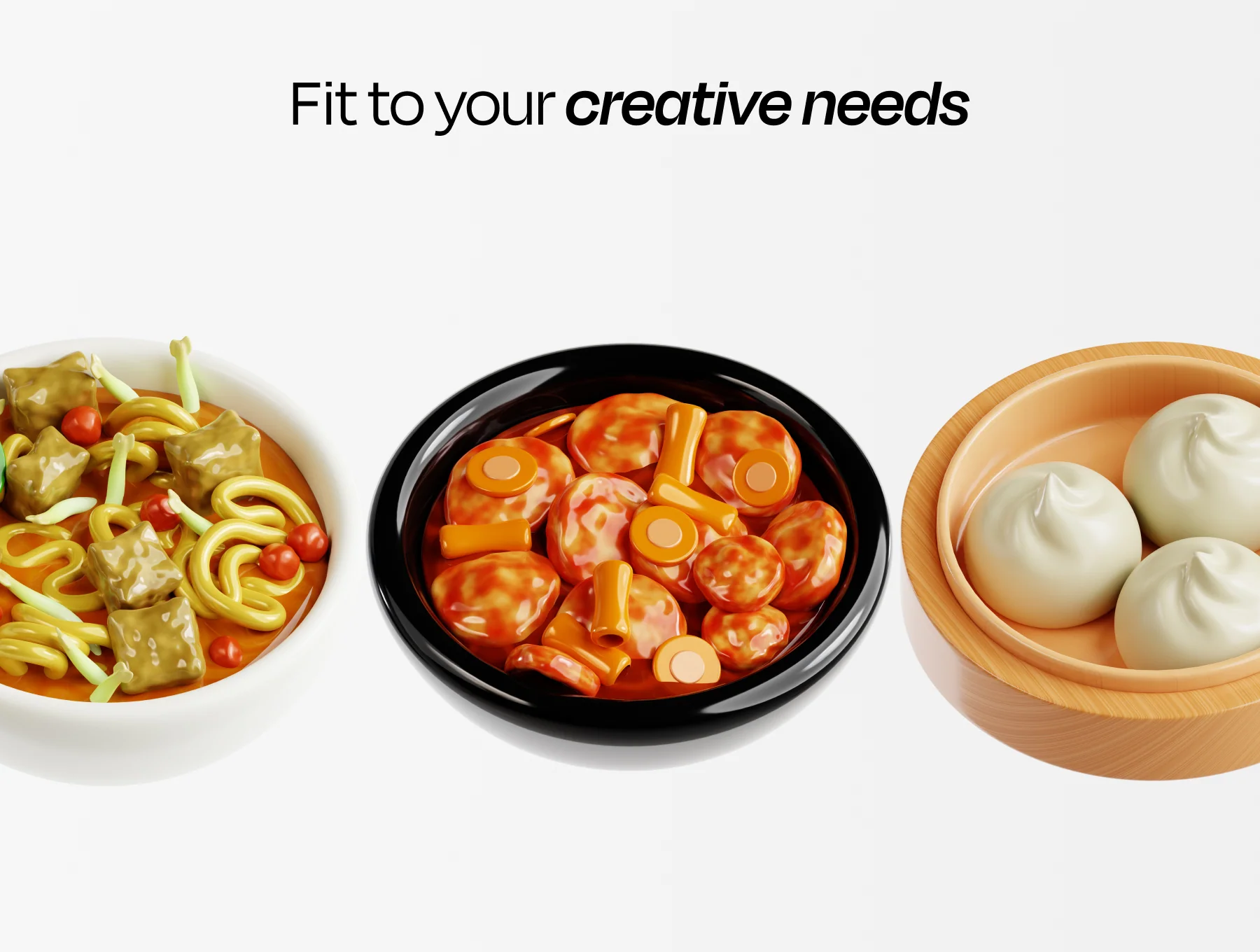 Asian Food 3D Icon Set 4