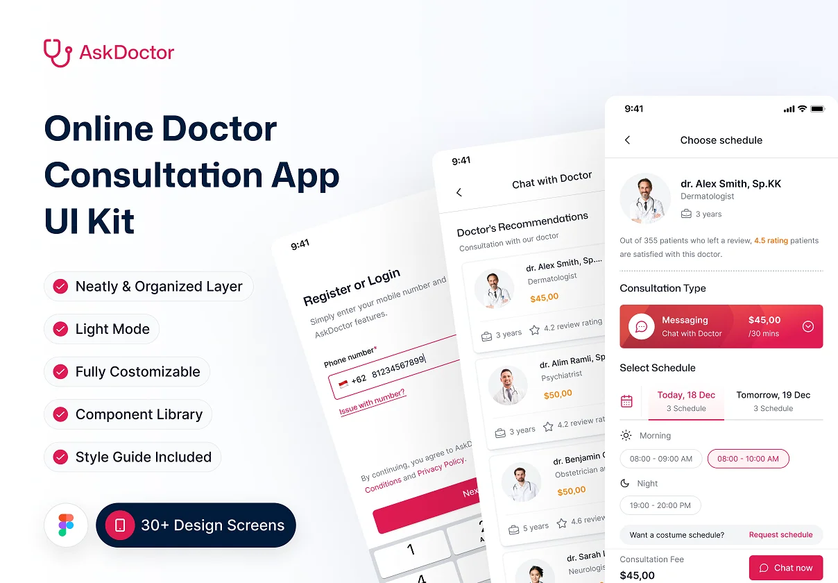 AskDoctor: Online Doctor Consultation App UI Kit