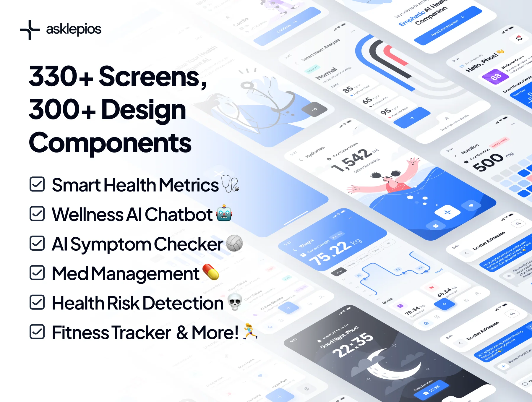 asklepios UI Kit: AI Healthcare & Wellness App