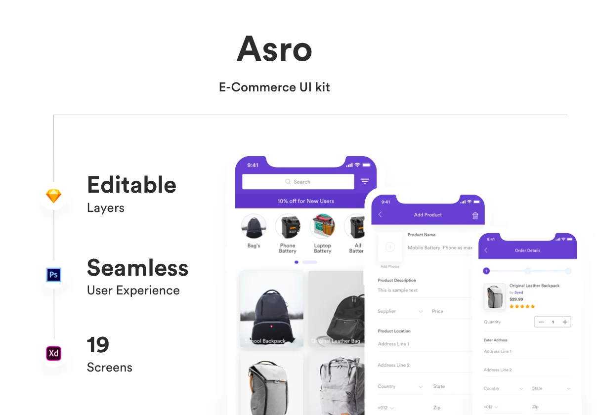 Asro e-commerce UI kit