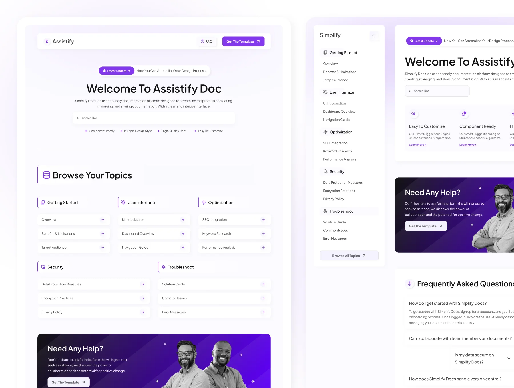 Assistify - The Ultimate Framer Documentation Template