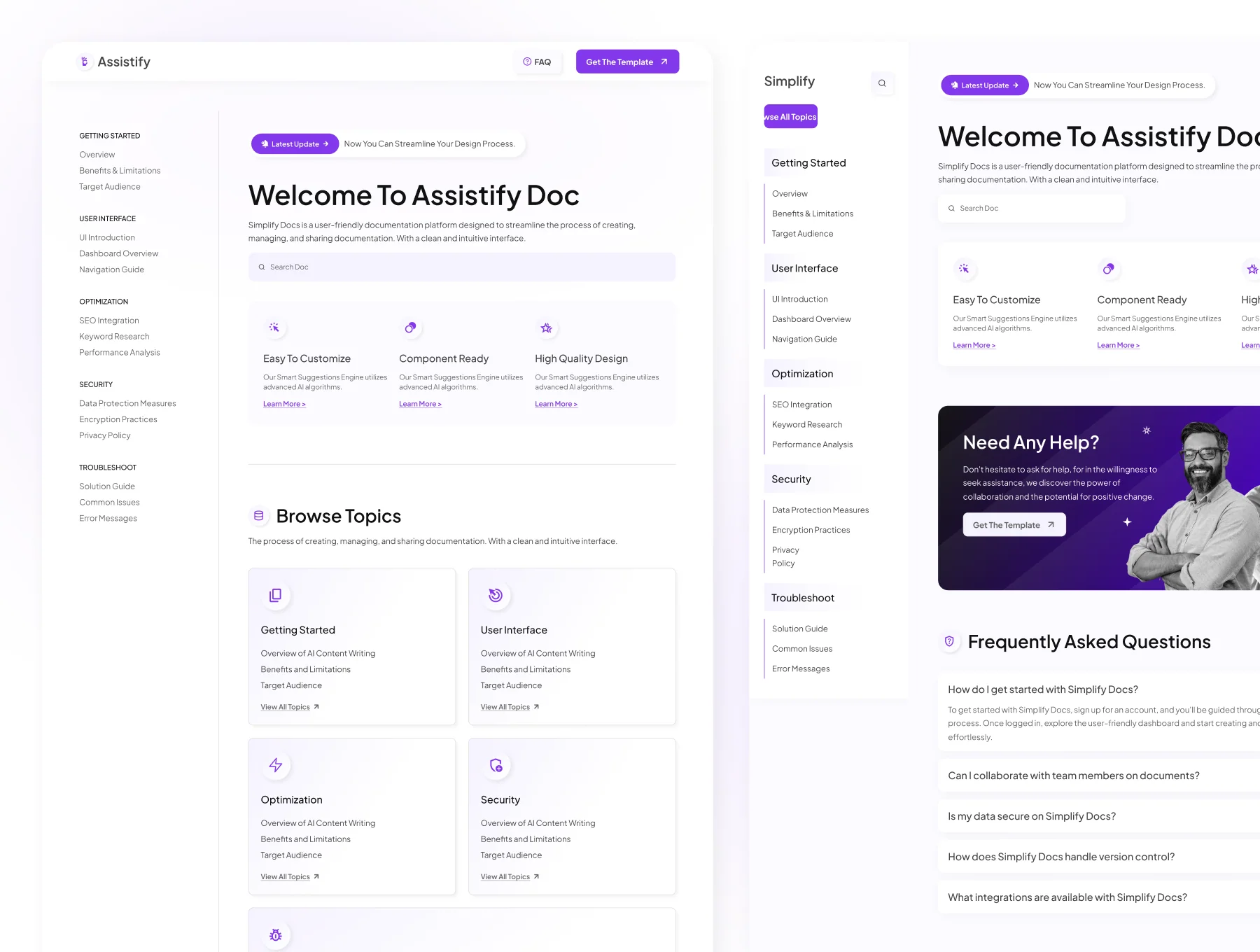 Assistify - The Ultimate Framer Documentation Template 2