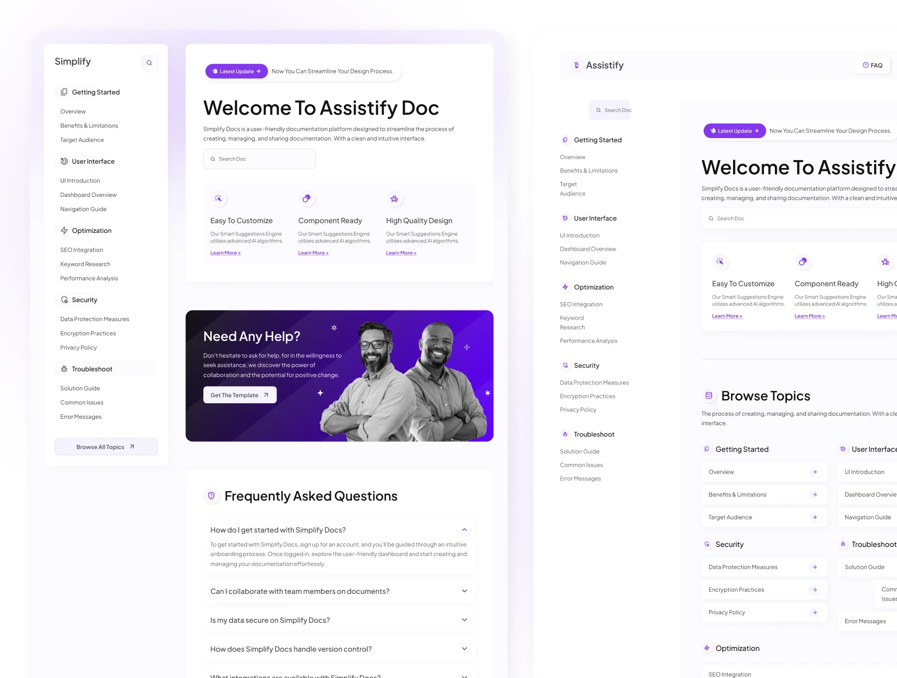 Assistify - The Ultimate Framer Documentation Template 3