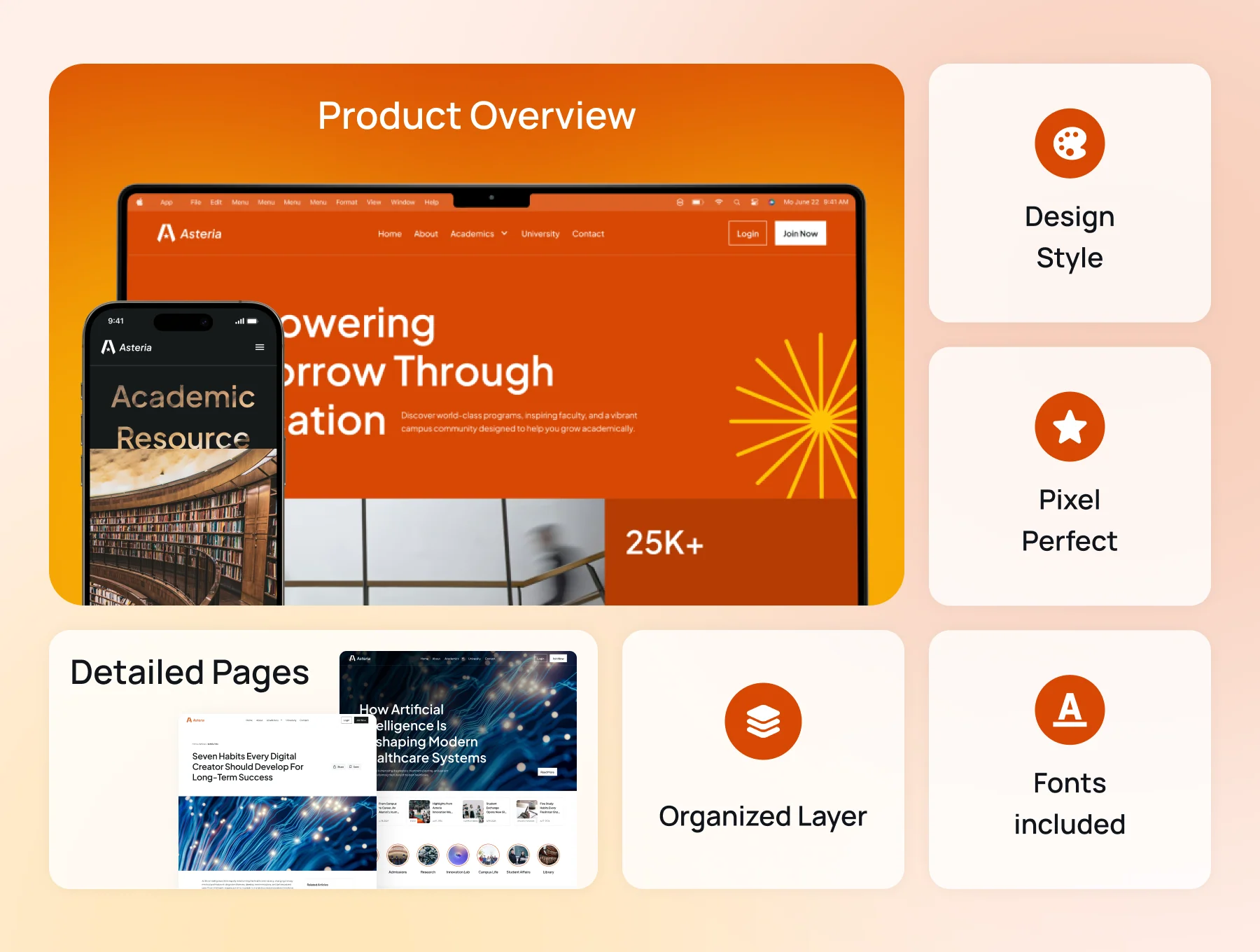 Asteria - Multipurpose University Website UI Kit 3