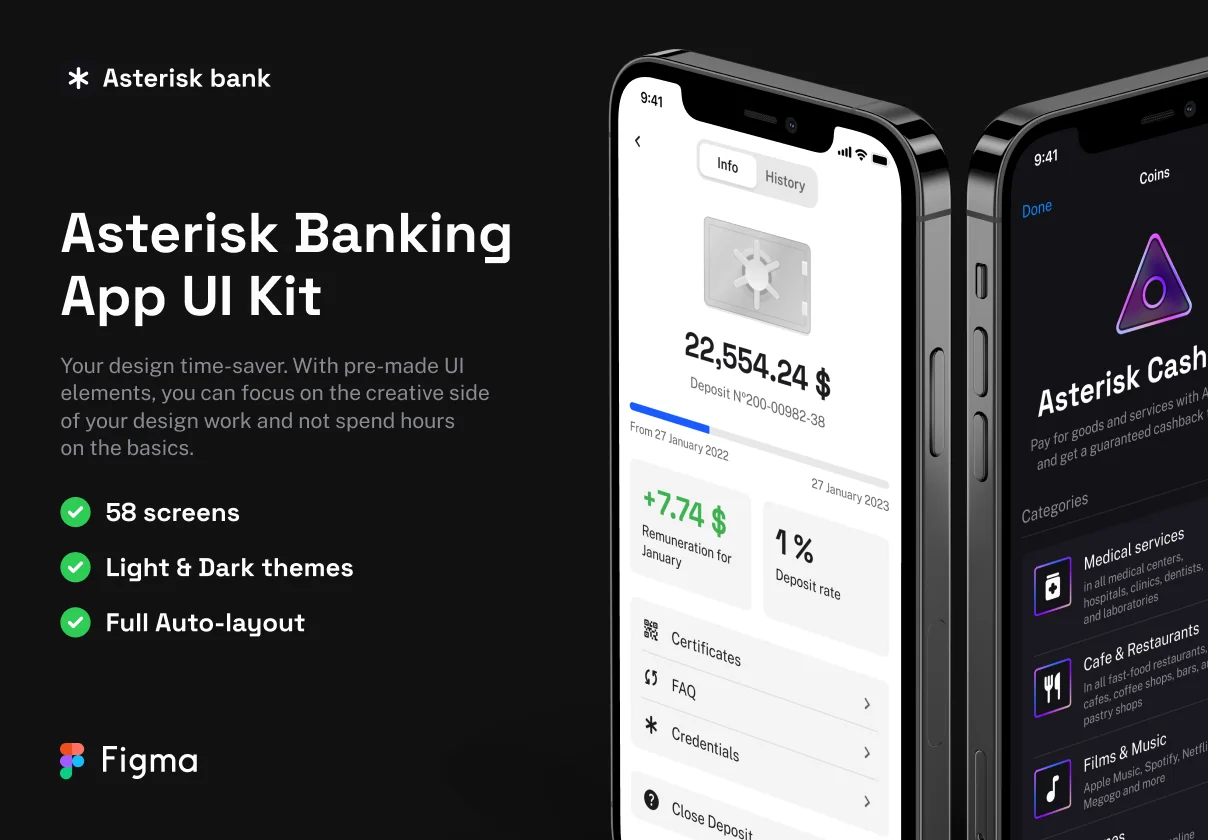 Asterisk Banking App UI Kit