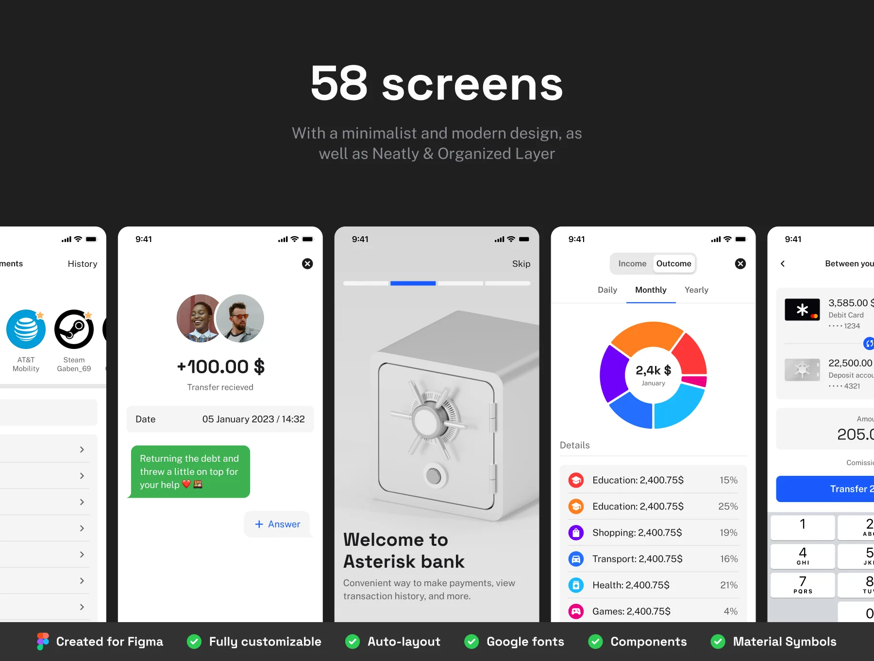 Asterisk Banking App UI Kit 2