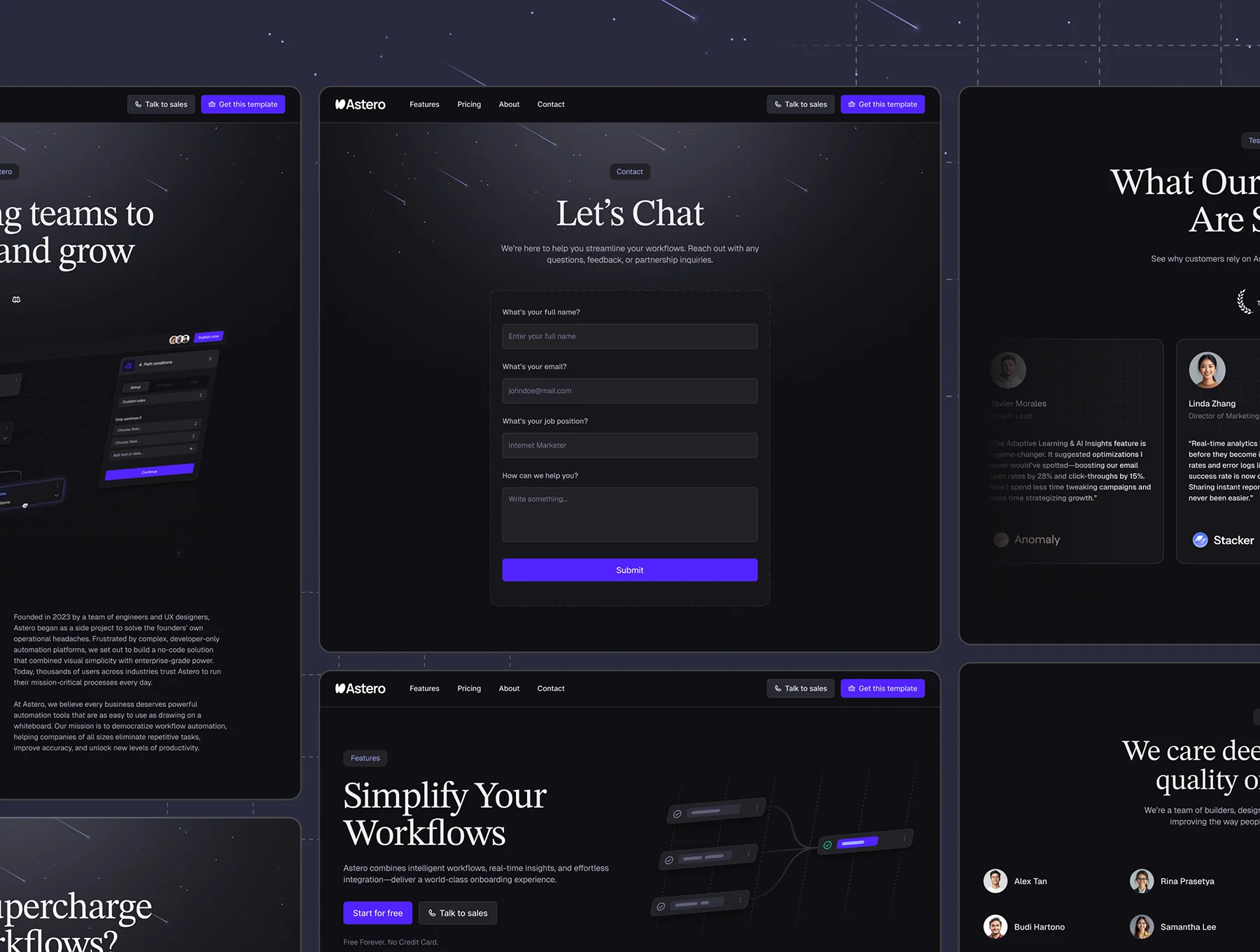 Astero – SaaS Startup Framer Website Template 5
