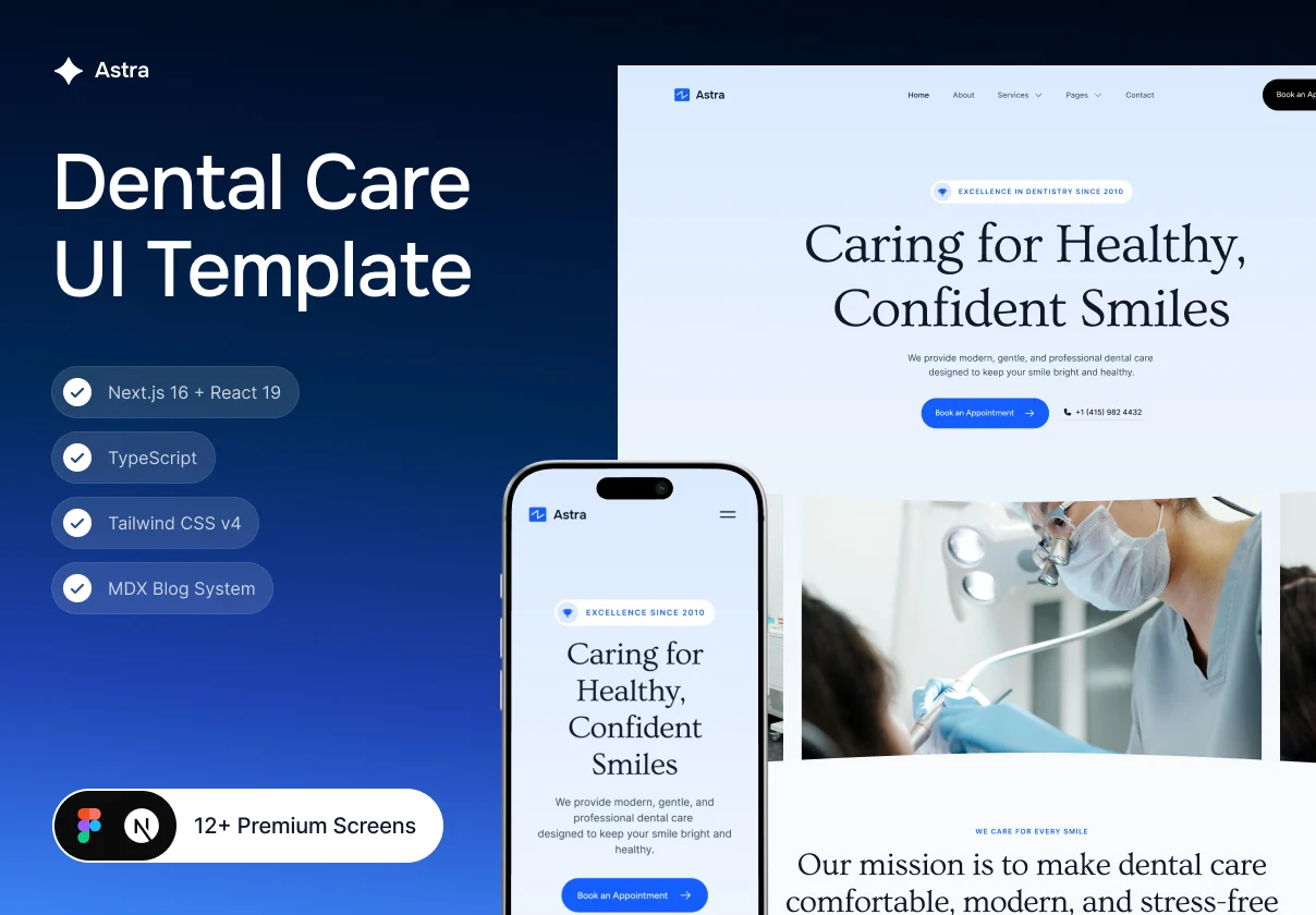 Astra – Next.js Dental Website Template
