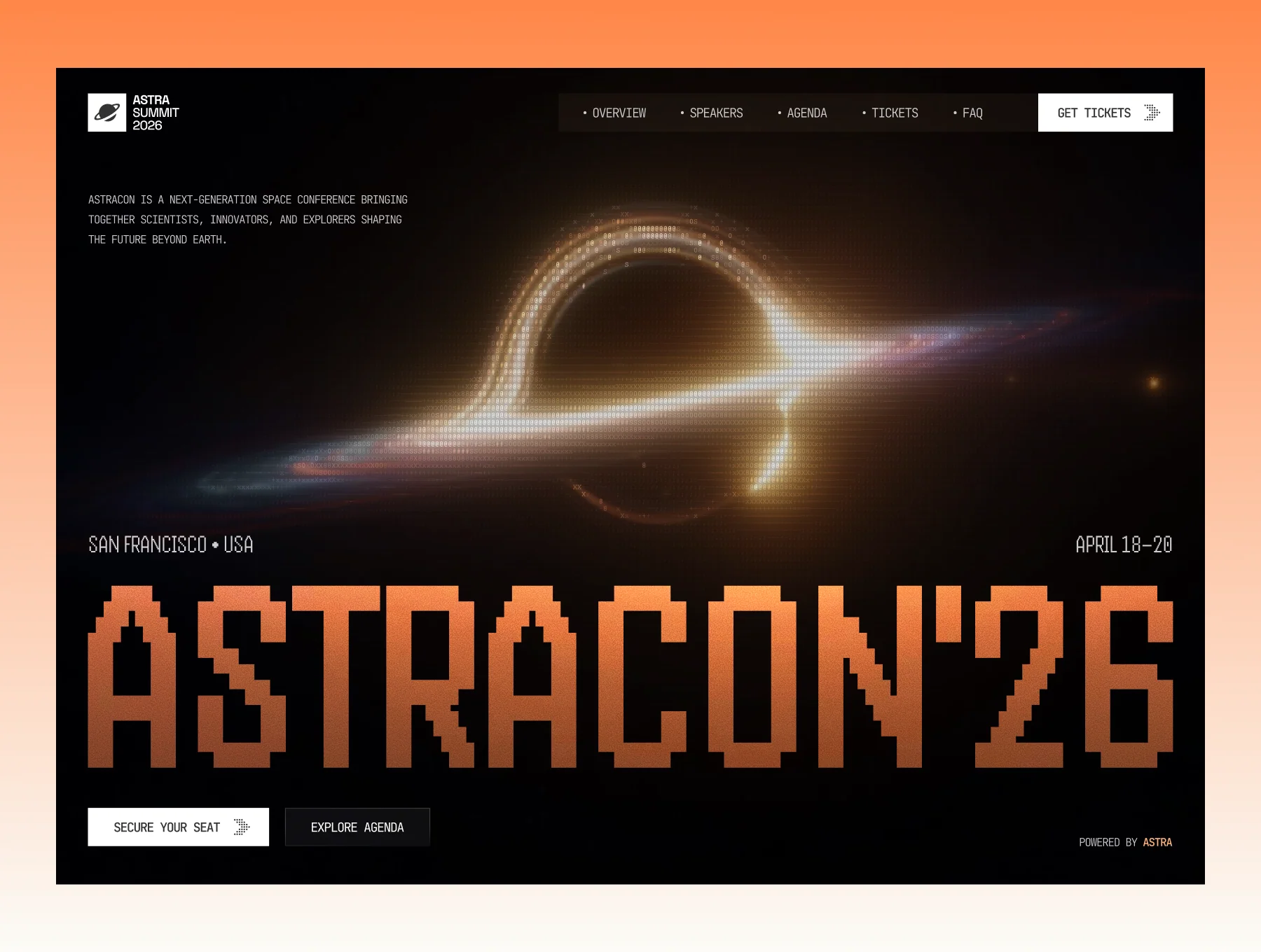 Astracon — Space summit Framer theme