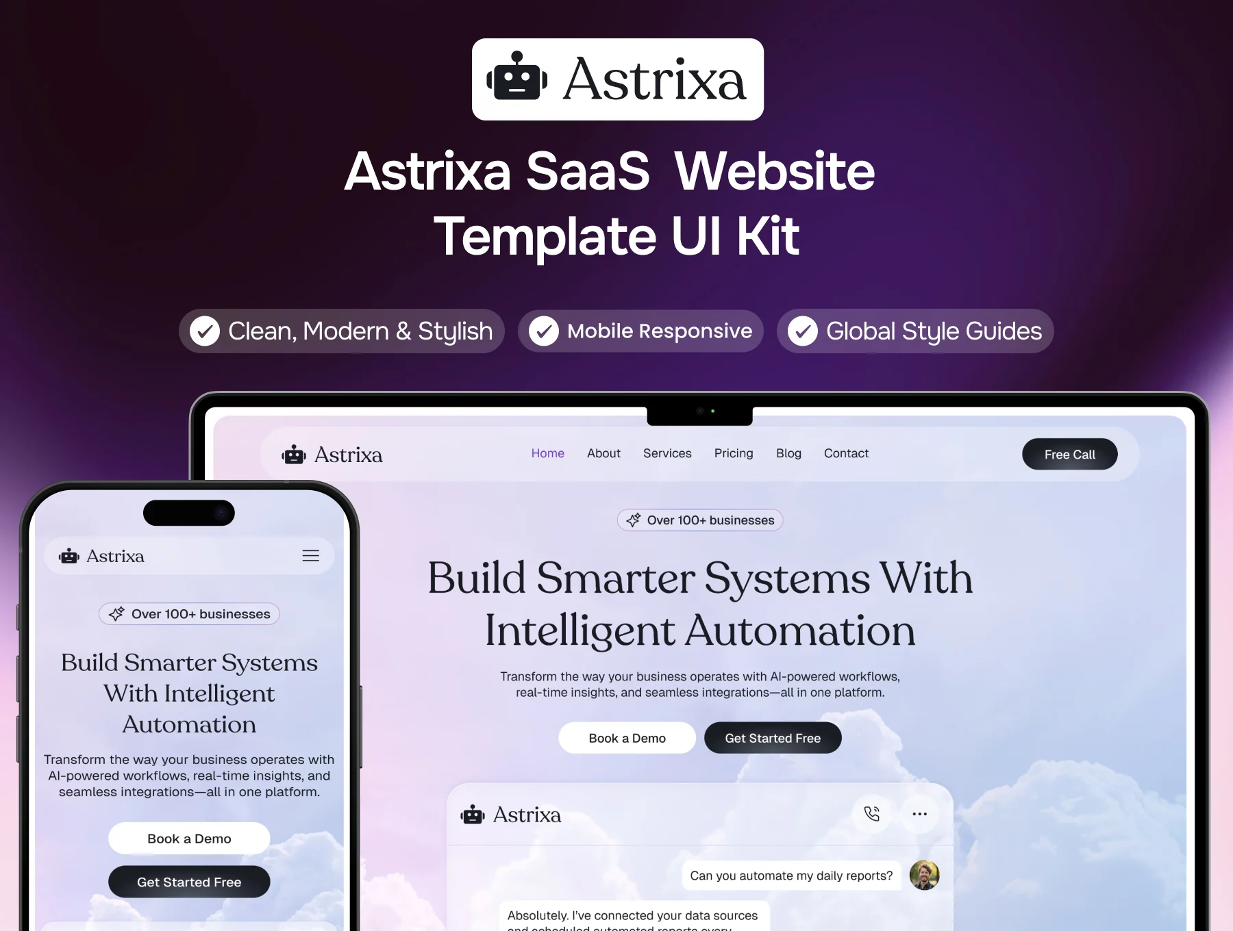 Astrixa SaaS Website Template UI Kit