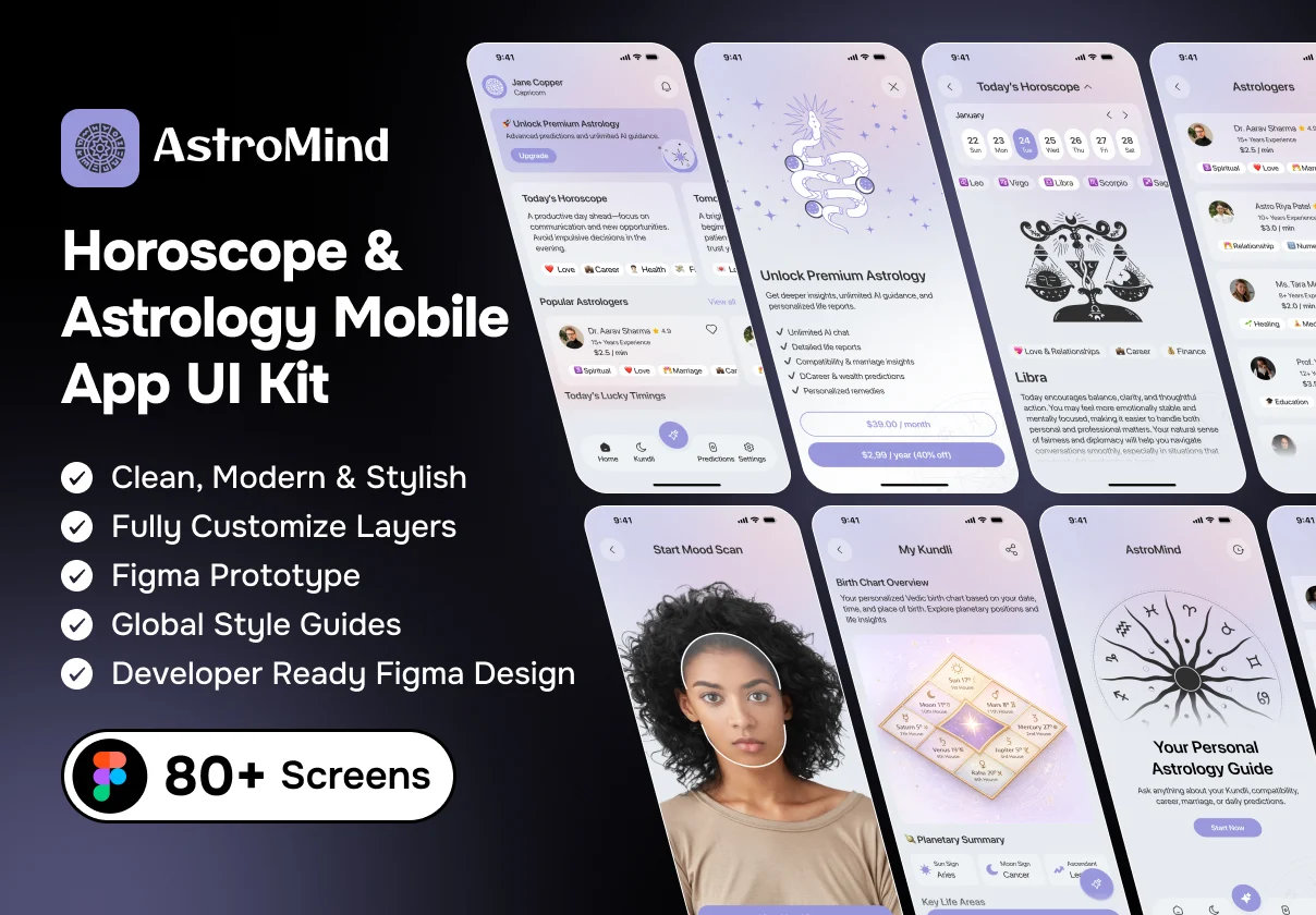 AstroMind – Horoscope & Astrology App UI Kit