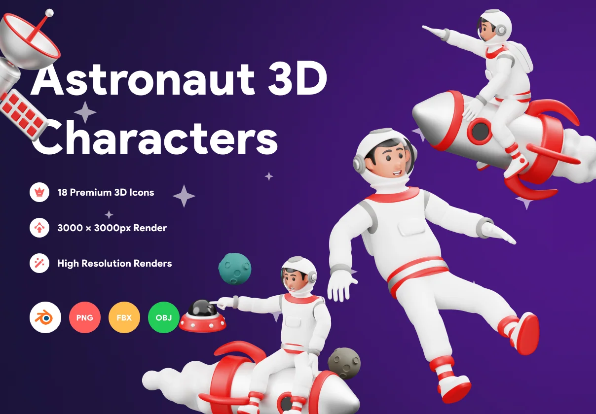 Astronaut 3D Character Illustration