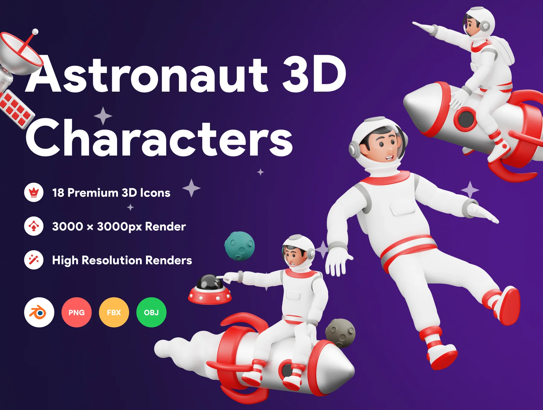 Astronaut 3D Character Illustration