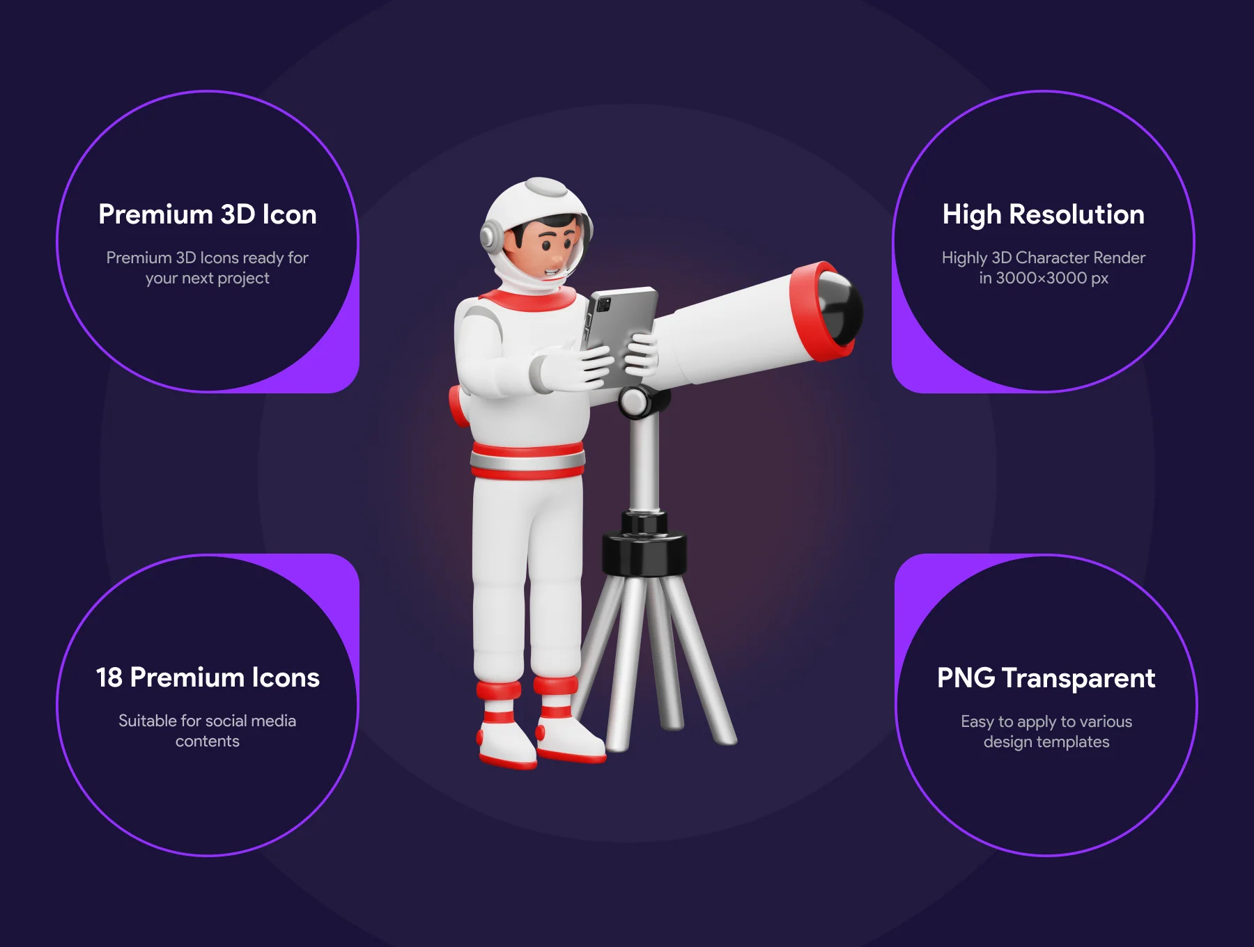 Astronaut 3D Character Illustration 2