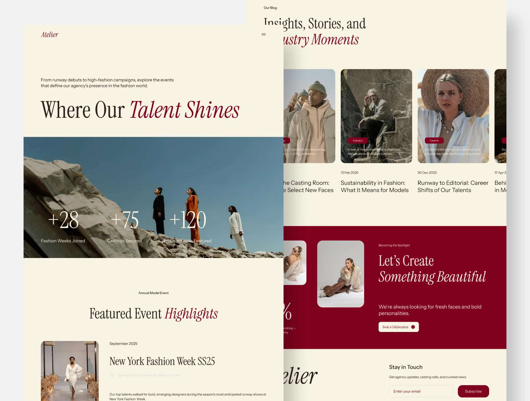 Atelier - Modelling Agency Framer Template 4
